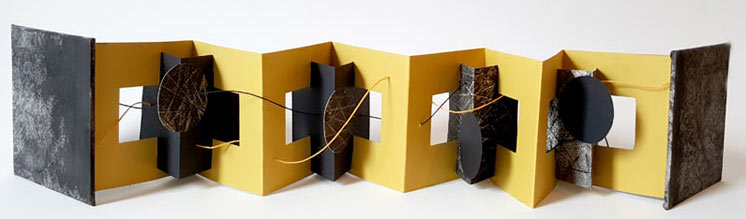 Pop-up Accordion Book: Ochre, 2019 artist's book by Stephanie Stigliano