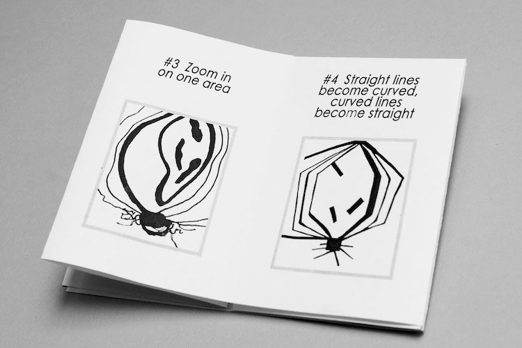Page spread of Steps to Abstraction - Vagonion Edition, Zine by Cristina Hajosy