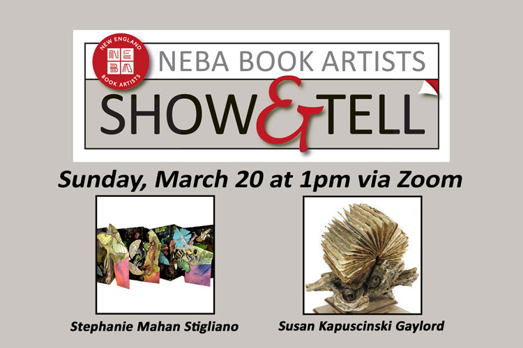 promo banner for New England Book Artists' Show & Tell #13