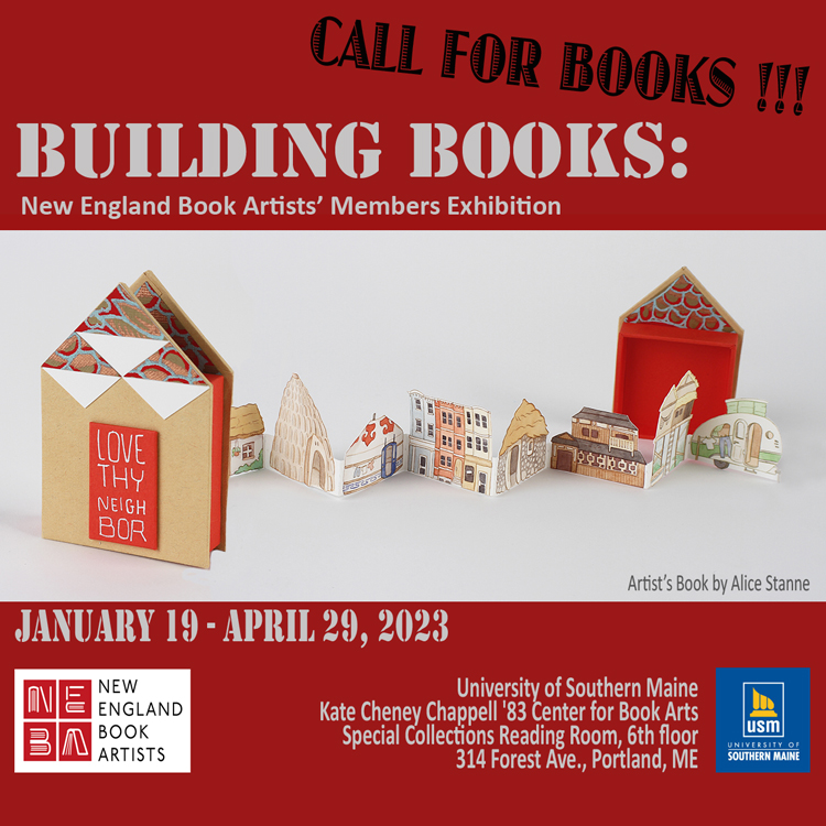Call for book arts submissions to Building Books, NEBA members' exhibition