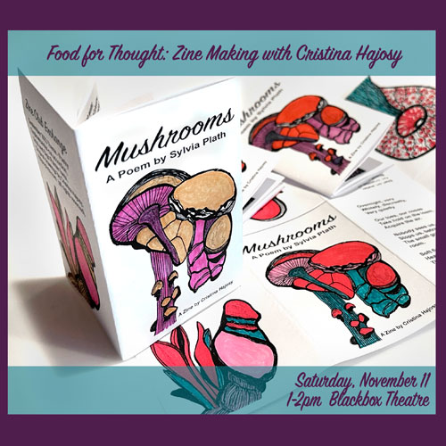 Food for Thought Zine workshop with Cristina Hajosy at the Boston Art Book Fair, November 11, 2023