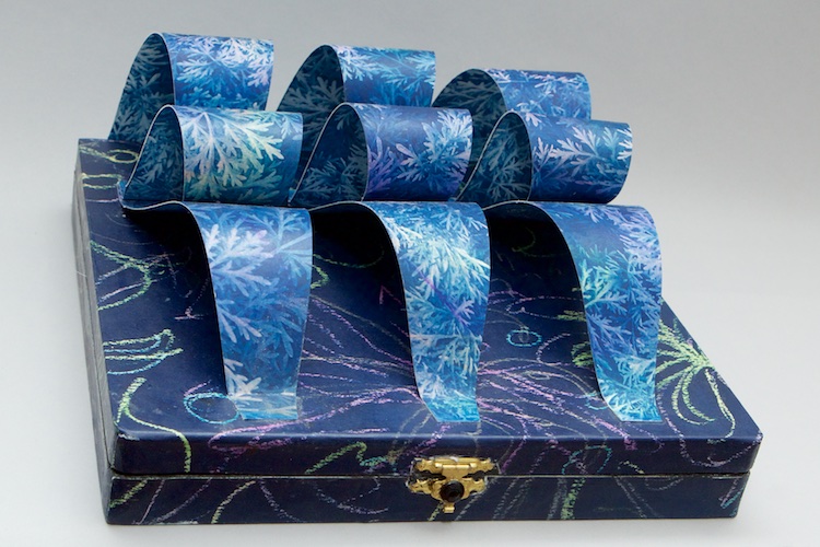 Artist's book by Marie Canaves for New England Book Artists exhibition, Cape Bound at the Higgins Art Gallery.