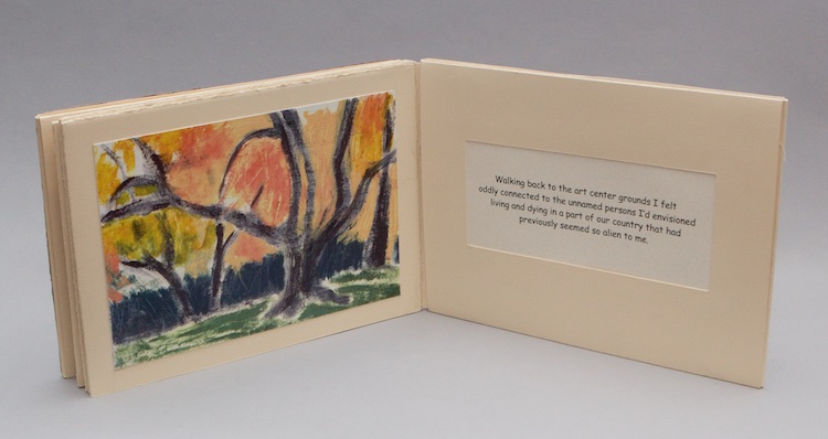 Artist's book by Ruth Ginsberg-Place for New England Book Artists exhibition, Cape Bound at the Higgins Art Gallery.