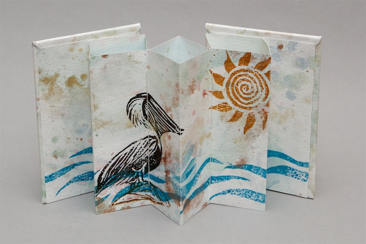 Artist's book by Laurel Moorhead for New England Book Artists exhibition, Cape Bound at the Higgins Art Gallery.