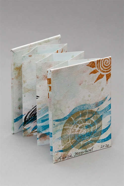 Artist's book by Laurel Moorhead for New England Book Artists exhibition, Cape Bound at the Higgins Art Gallery.