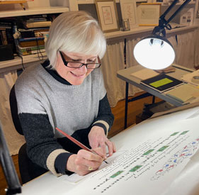 photo of book artist and calligrapher Maryanne Grebenstein